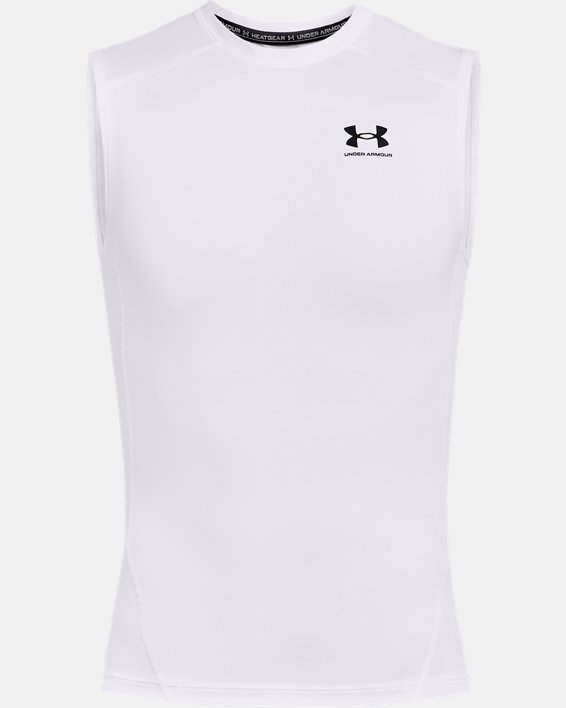 Camiseta sin mangas HeatGear® para hombre, White, pdpMainDesktop image number 4